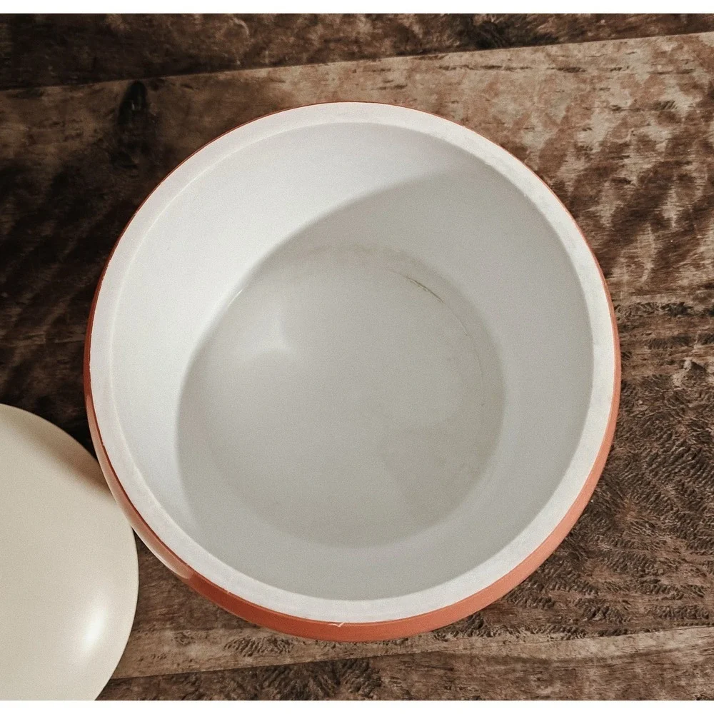 Rare Vintage GITS Ware No 185 Plastic Orange and White Ice Bucket W/Lid